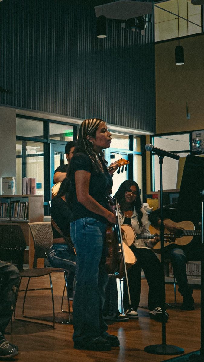 Estefany Cano sings a solo during Friday's performance.