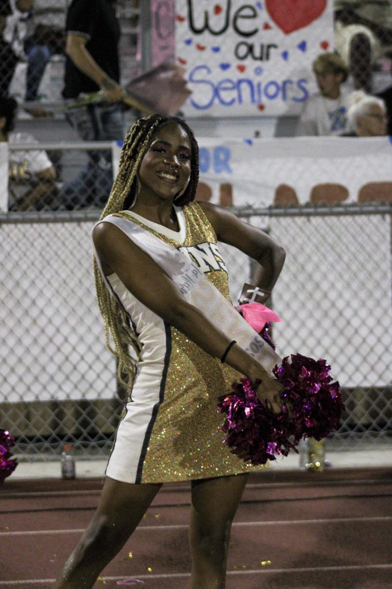 Senior cheerleader Ta'Hara Stevens was honored during the Suns' home football game against Golden Valley on Oct. 4.