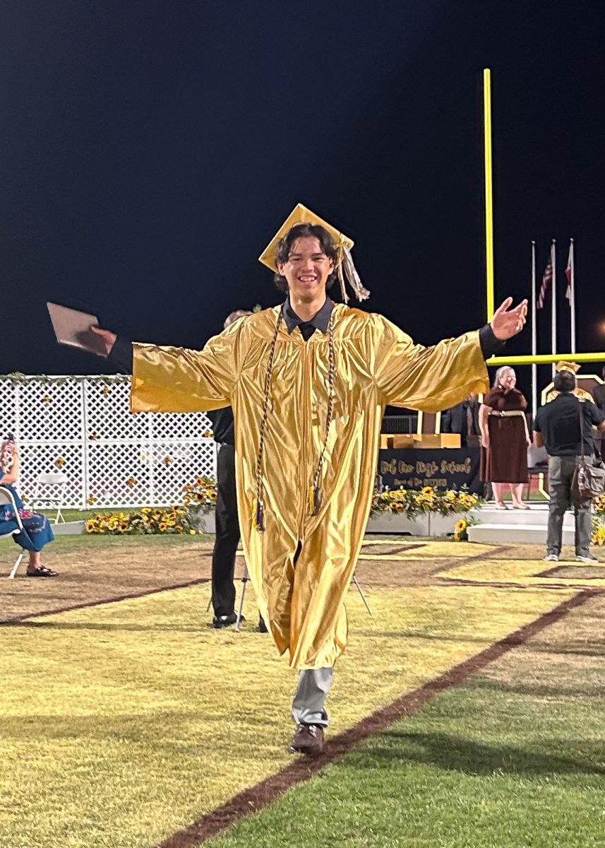 Oh, the frustration of being at the end of the alphabet. Jayden Zepeda (pictured) and Harry Zuniga almost didn't have their names called during Friday's graduation ceremony.