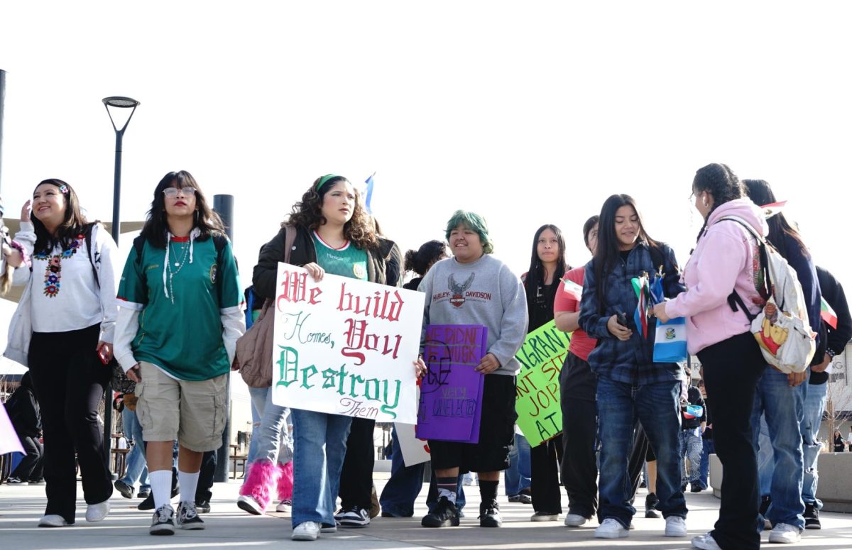 In February, Del Oro students participated in a walkout and marched to downtown Bakersfield to protest immigration raids in Kern County.